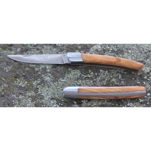 Couteau éminceur bois d'olivier lame inox 23,5 cm Mathon 